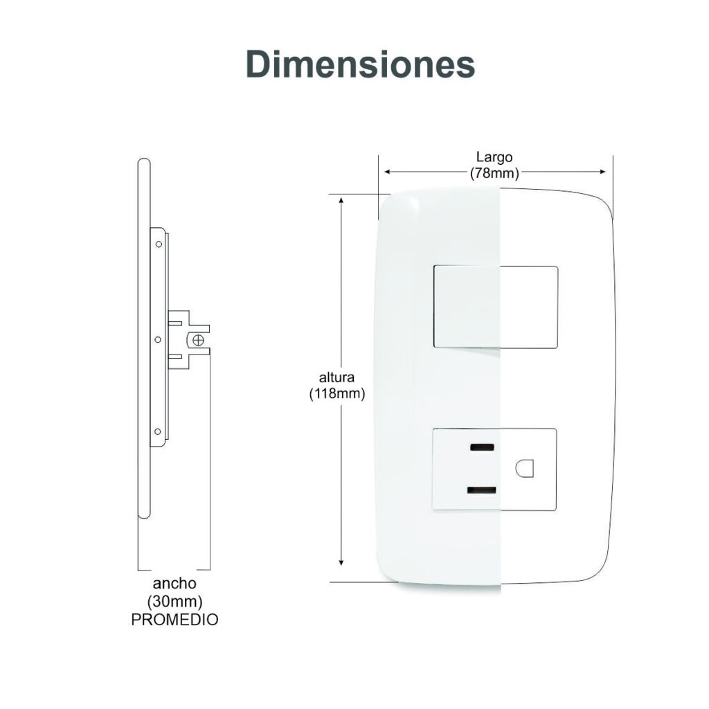 Placa con interruptor y 1 contacto - Imagen 4