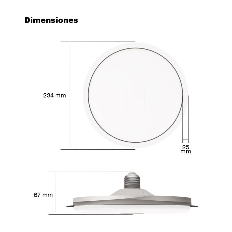 PLAFON LED PARA SOCKET E27 18W / 28W / 38W - Imagen 6