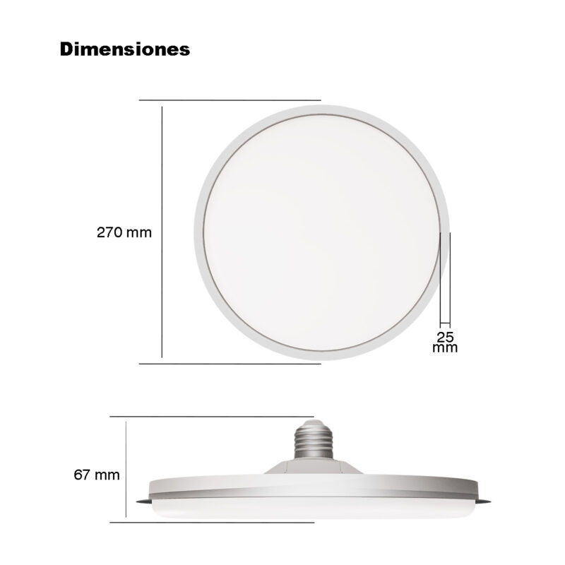 PLAFON LED PARA SOCKET E27 18W / 28W / 38W - Imagen 7