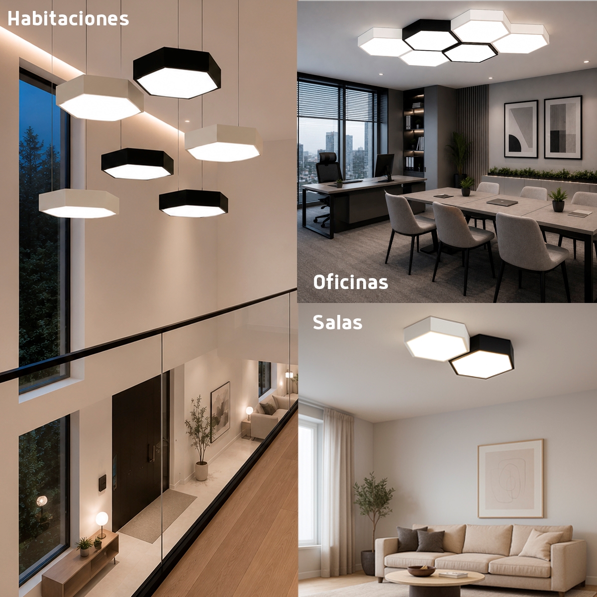 Lampara de led celing POLIGONAL